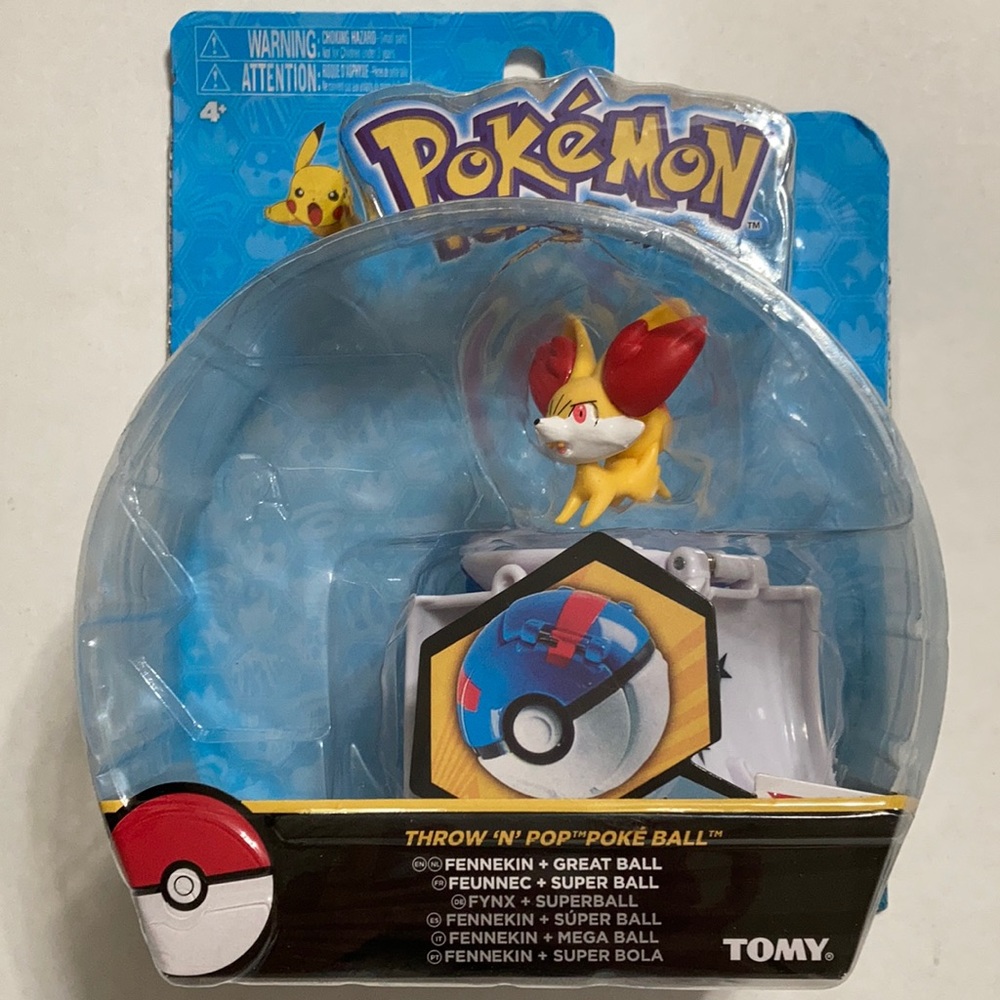 Pokemon Throw ’N’ Pop Pokeball, Fennekin + Great Ball Figure Set
